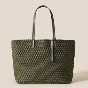 Naghedi Olive Green Woven Tote